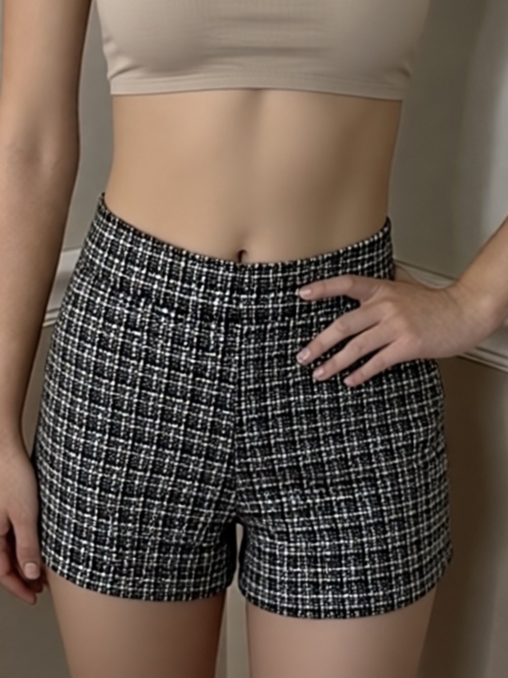 🎉 2 for $20! NWT Lucca Couture Tweed Women’s High-Rise Shorts - small